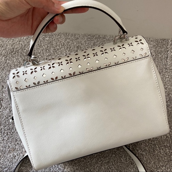 Michael Kors small Ava satchel bag crossbody NWT white - Picture 4 of 9